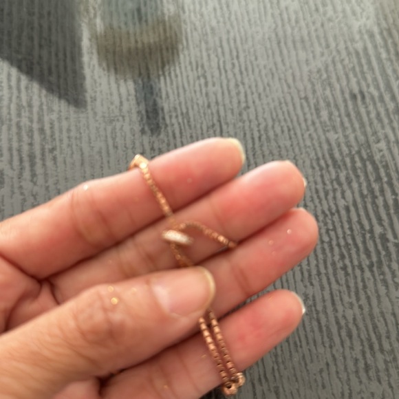 NEW 14 k rosegold vermeil evil eye 🧿 bracelet with diamanté slider clasp. - Picture 4 of 4